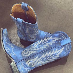 L 175-446 OLD GRINGO NEVADA VINTAGE AZUL BLUE 13" LEATHER BOOTS